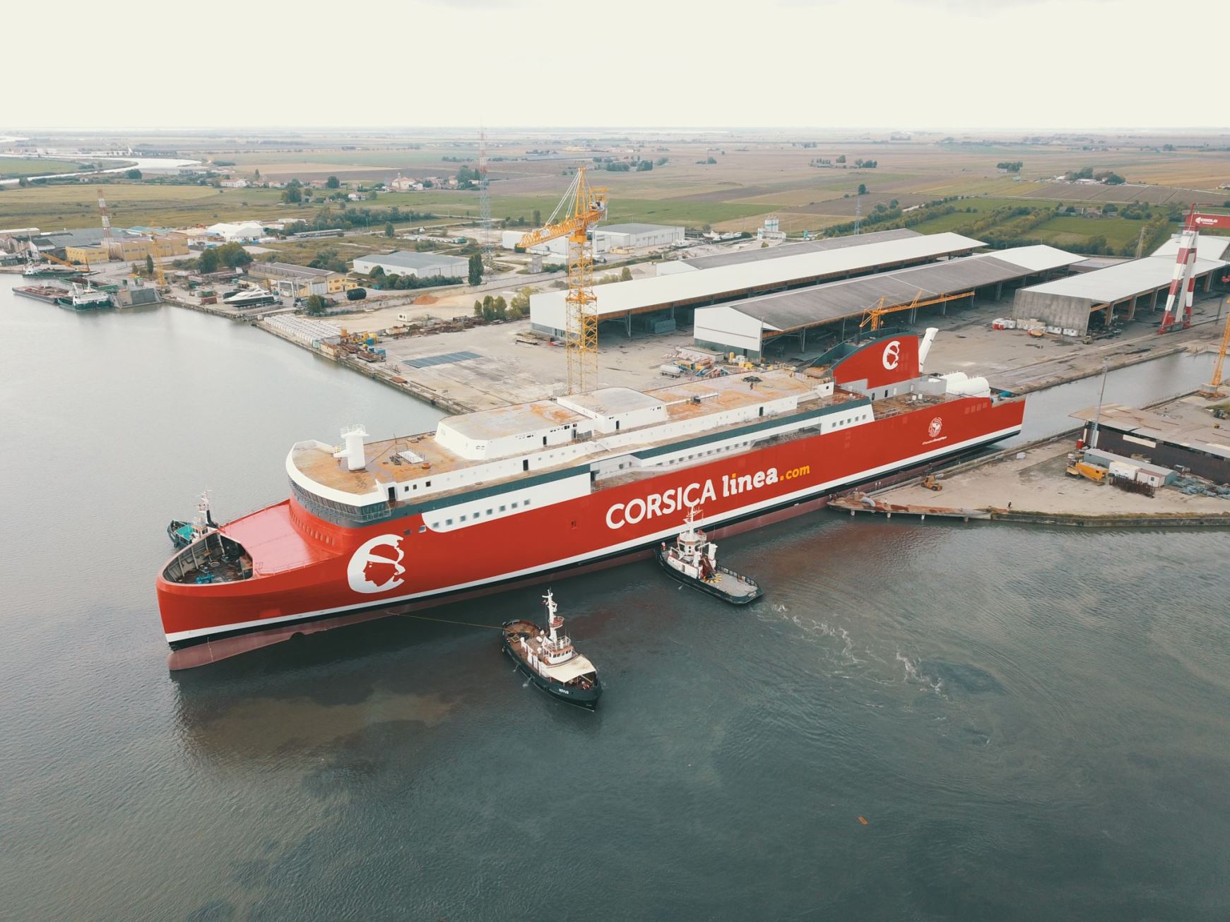 Il cantiere navale Visentini vara la nuova nave di Corsica Linea