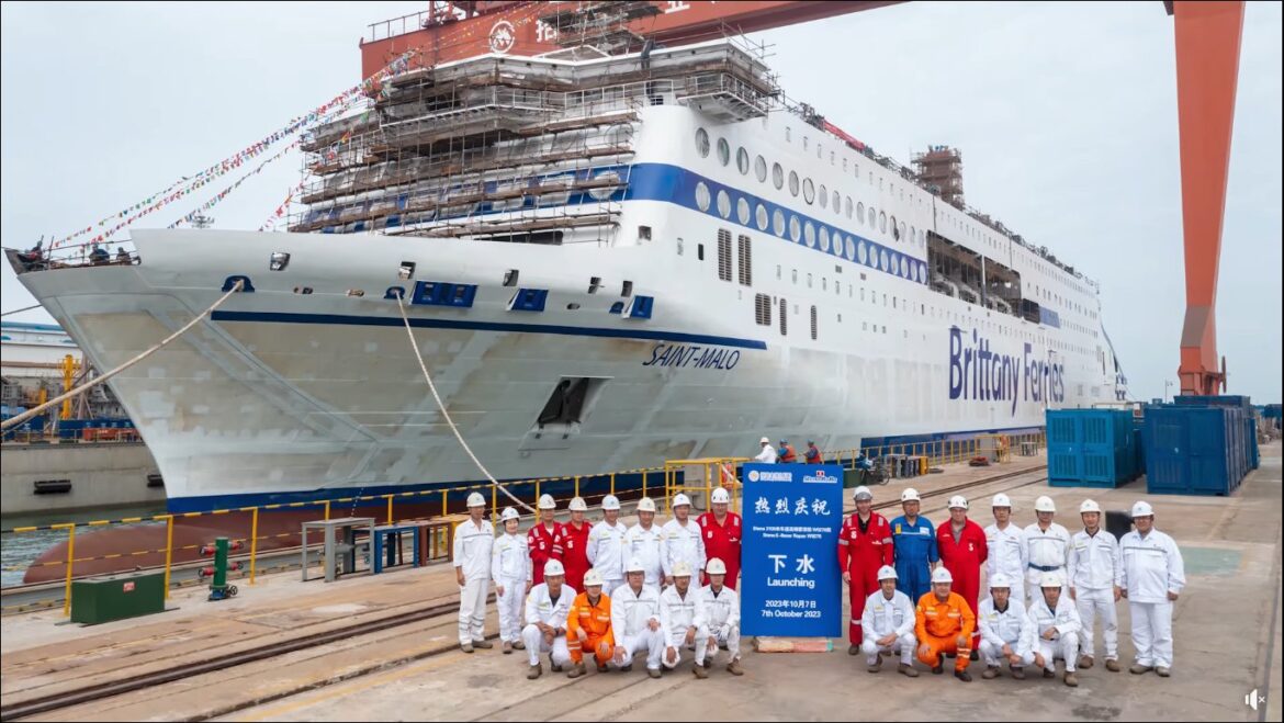 Varato in Cina il nuovo traghetto Saint Malo di Brittany Ferries
